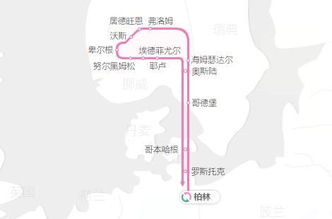 北歐峽灣循環線動態路線圖