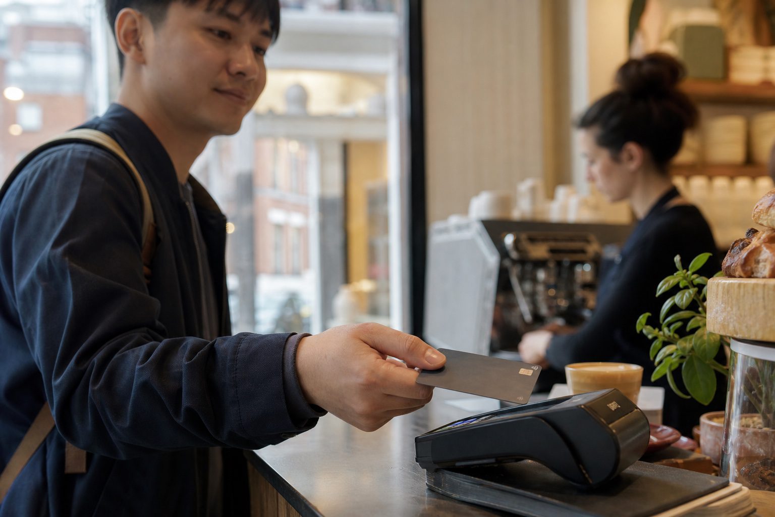 英國倫敦咖啡店信用卡感應支付