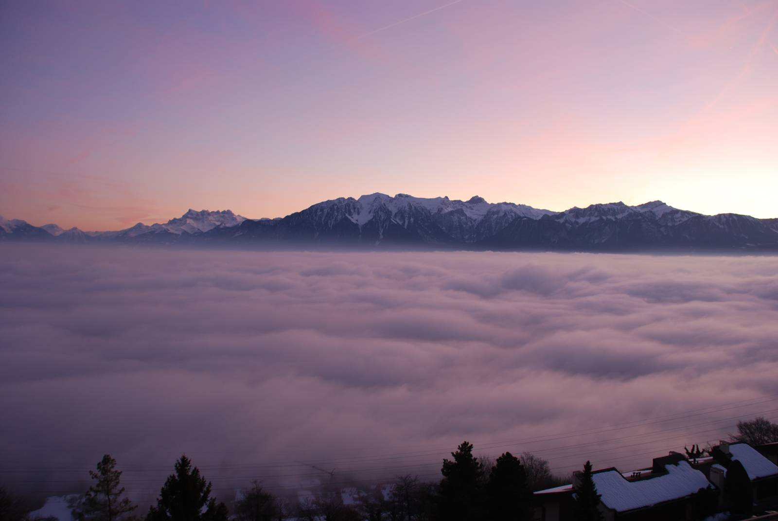 Mont-Pèlerin 冬季雲海與阿爾卑斯山