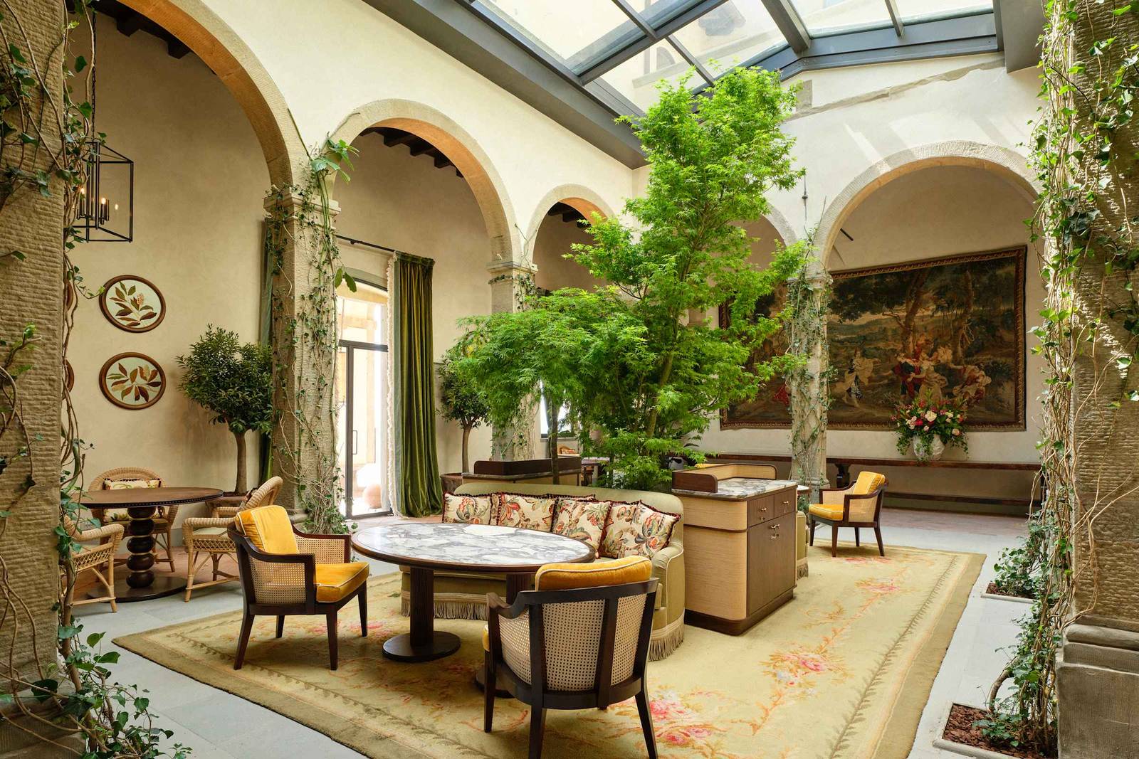 Villa San Michele 修道院迴廊休憩區
