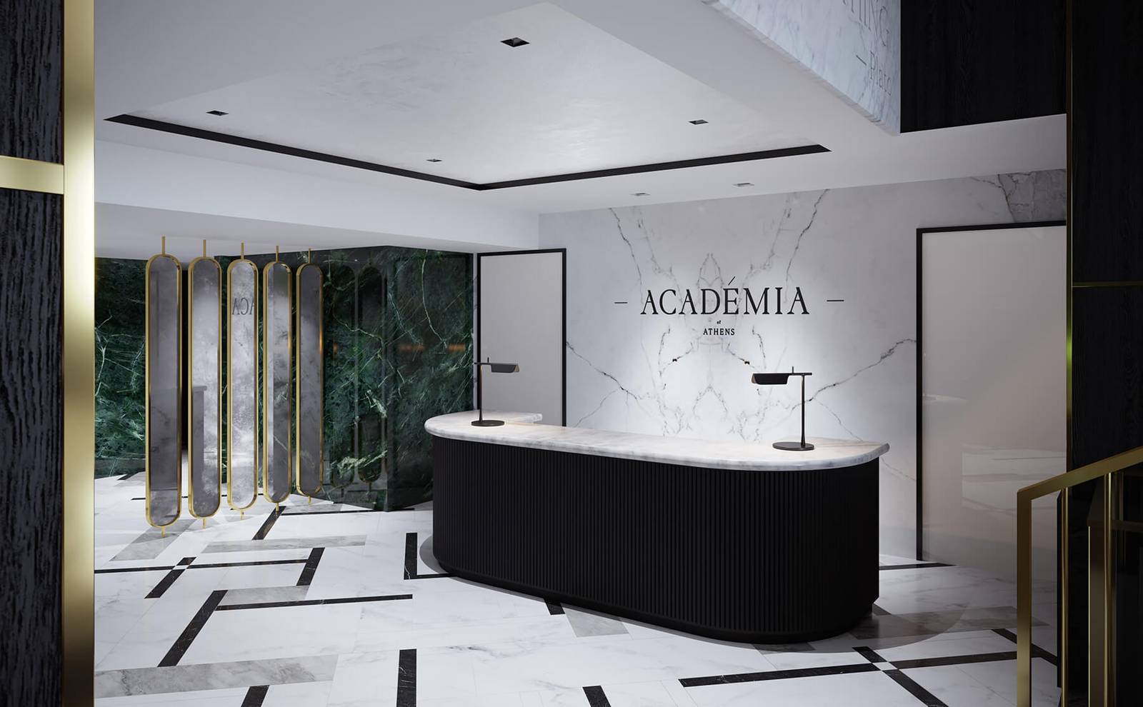 雅典 Academias Hotel 大理石接待大廳