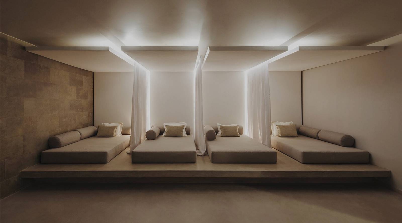 Aguas de Ibiza Spa 休憩床區