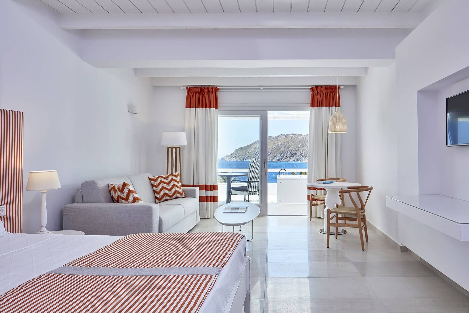 米克諾斯 Archipelagos Hotel 海景客房與陽台