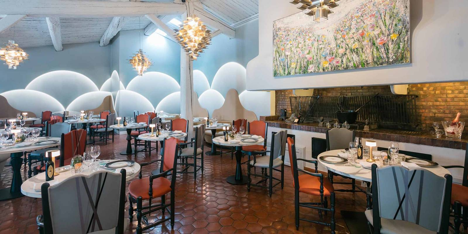 Auberge de Cassagne & Spa 餐廳木樑用餐室
