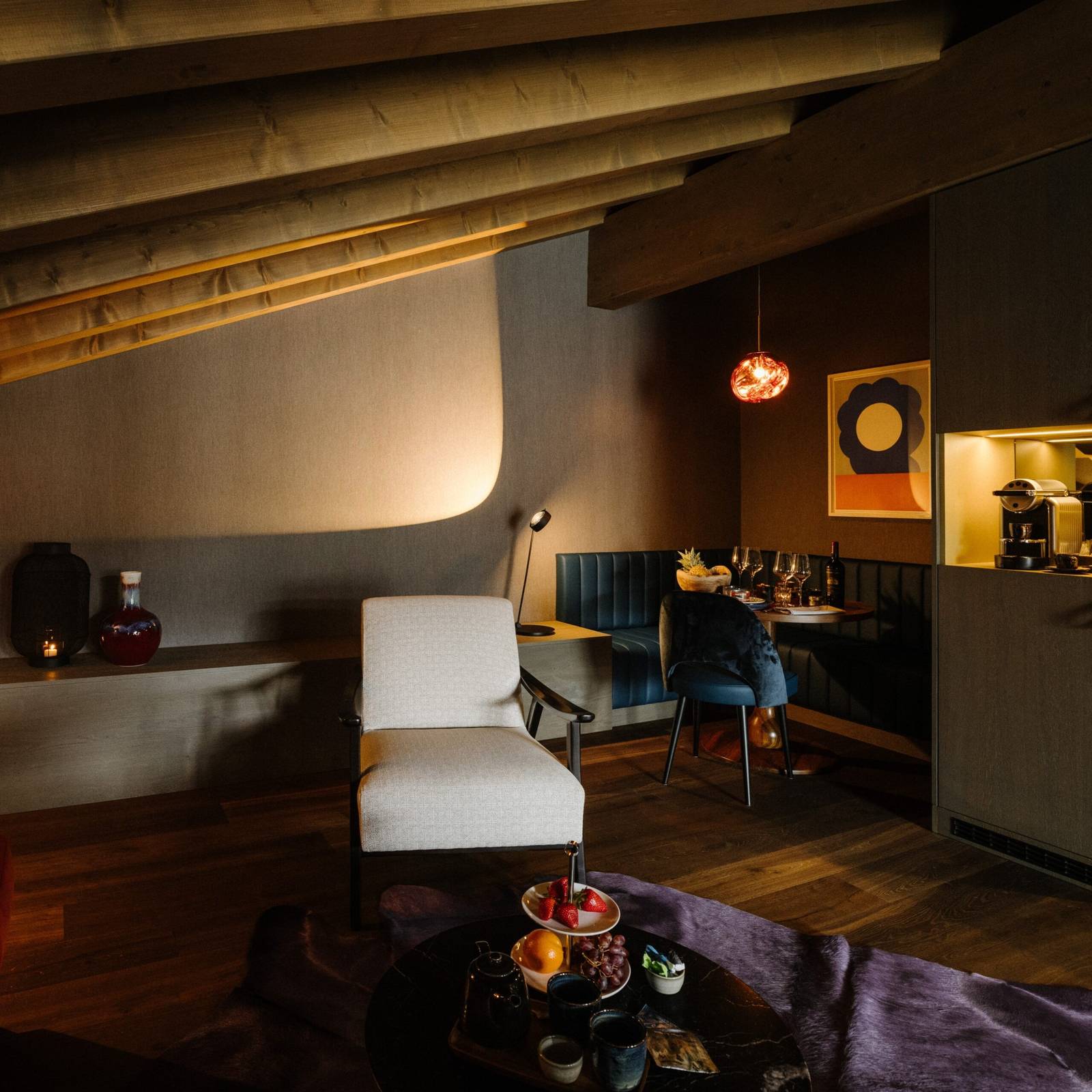 Bergwelt Grindelwald Rooftop Deluxe Suite 起居區