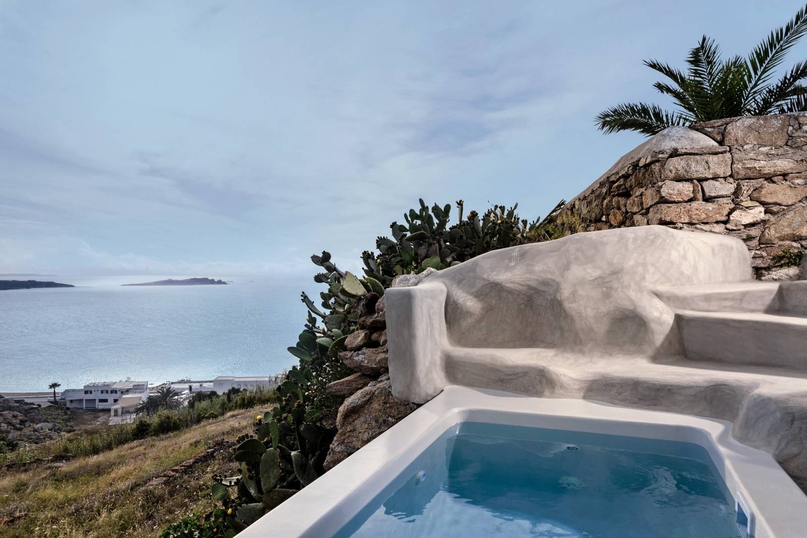 Boheme Mykonos 套房私人加熱泳池與海景
