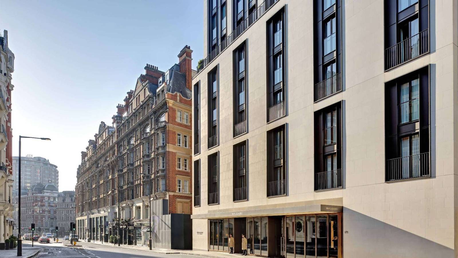 倫敦寶格麗酒店 Knightsbridge 街邊的建築外觀