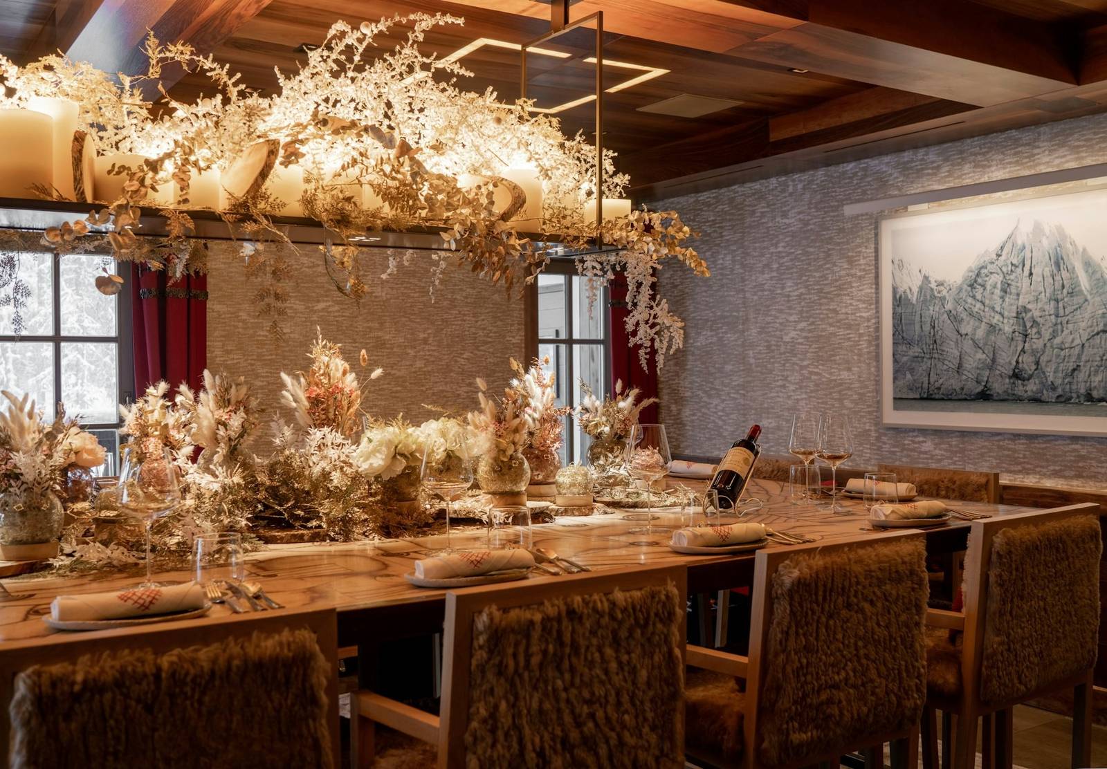 Cheval Blanc Courchevel La Table de Partage 私人包廂長桌