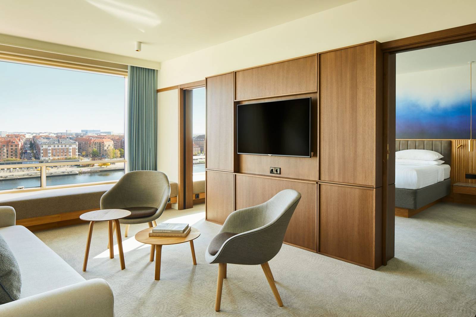 哥本哈根萬豪酒店 Executive Suite 起居區