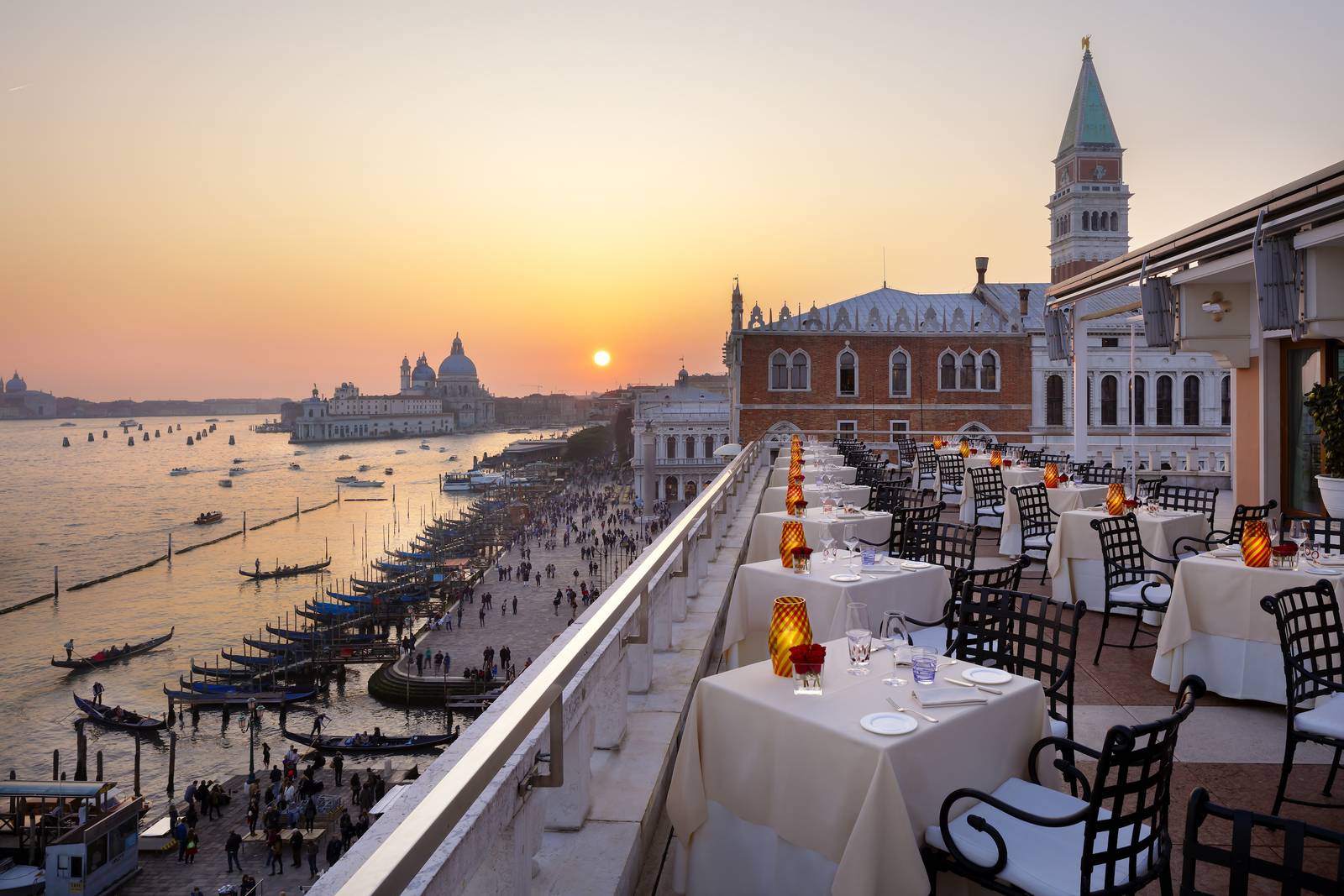 威尼斯丹尼爾四季酒店頂樓 Terrazza Danieli 夕陽下的潟湖景