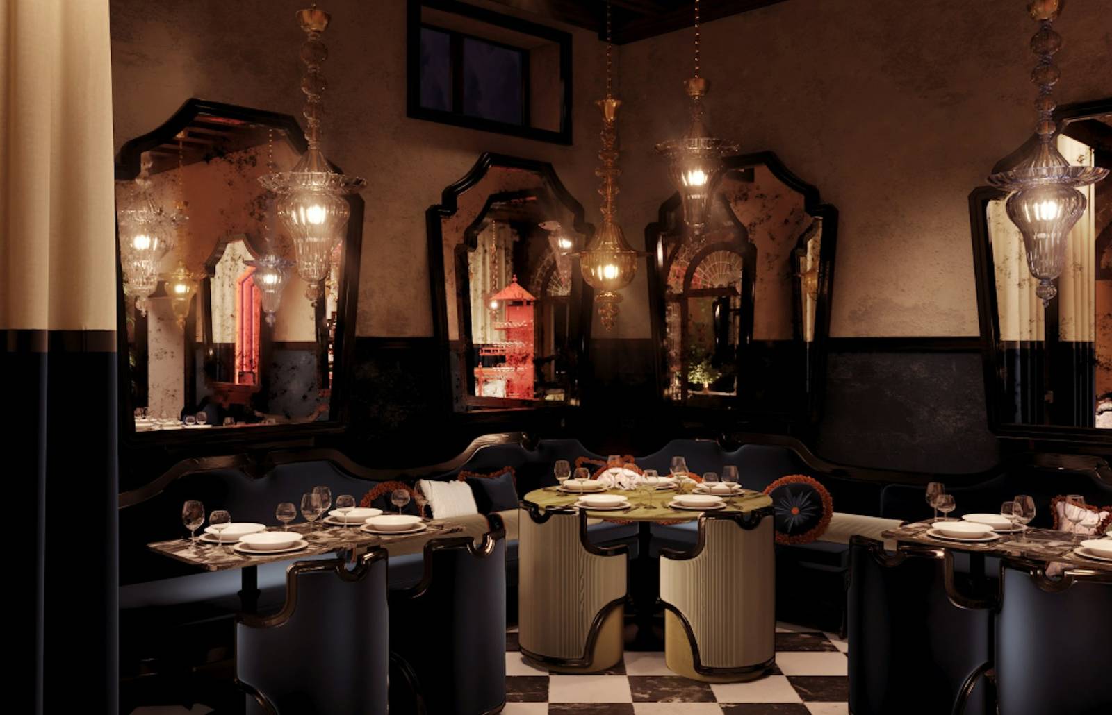 Eight Hotel Venezia 的 Eight Restaurant 用餐區