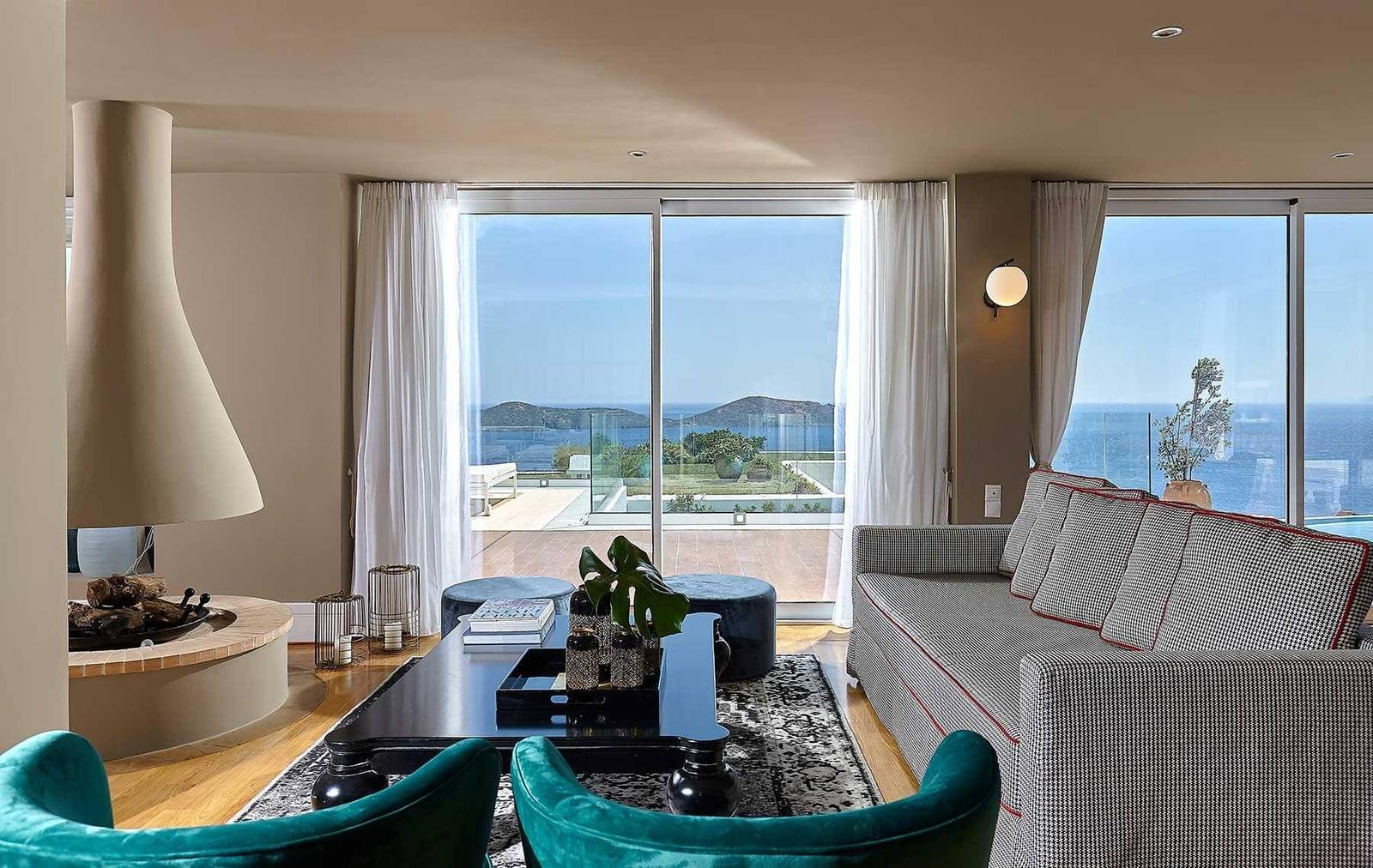 Elounda Gulf Villas Royal Spa Villa 海景起居室