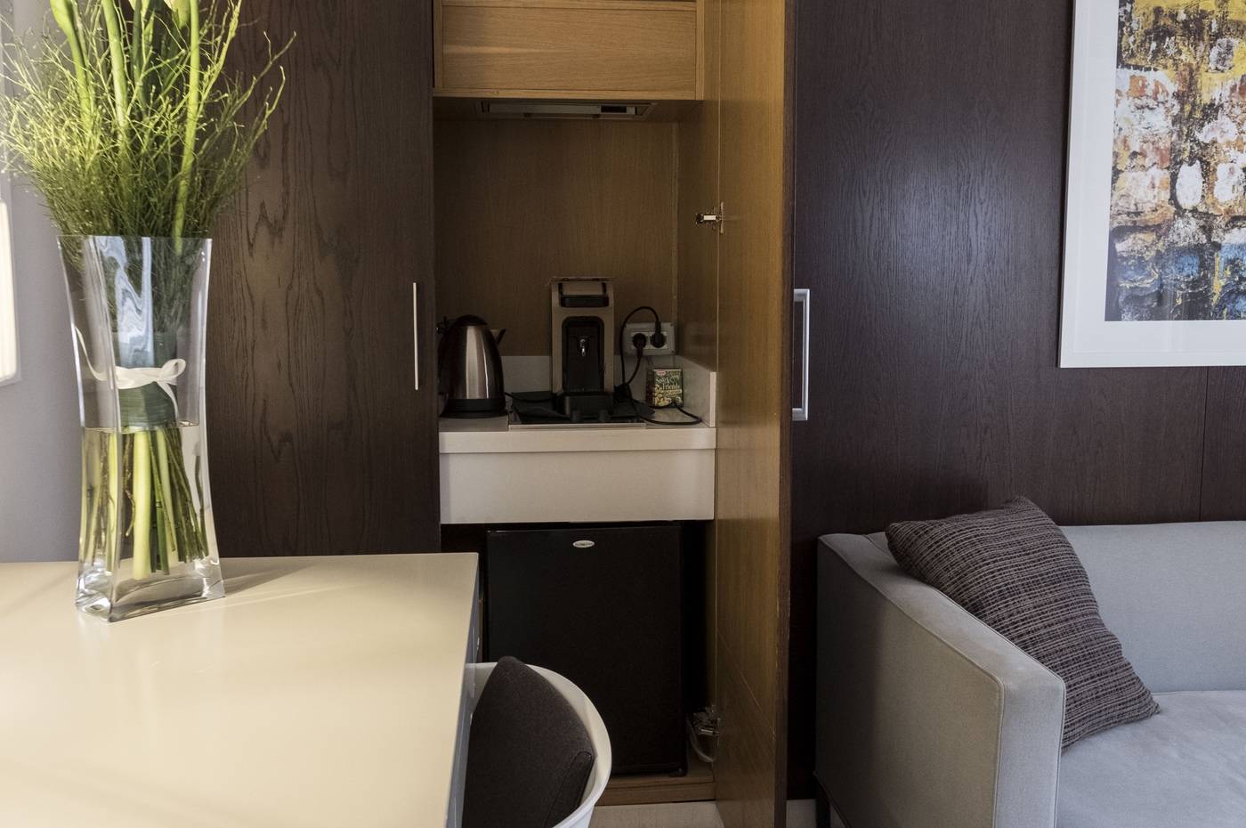 Escalus Luxury Suites 套房內的小廚房