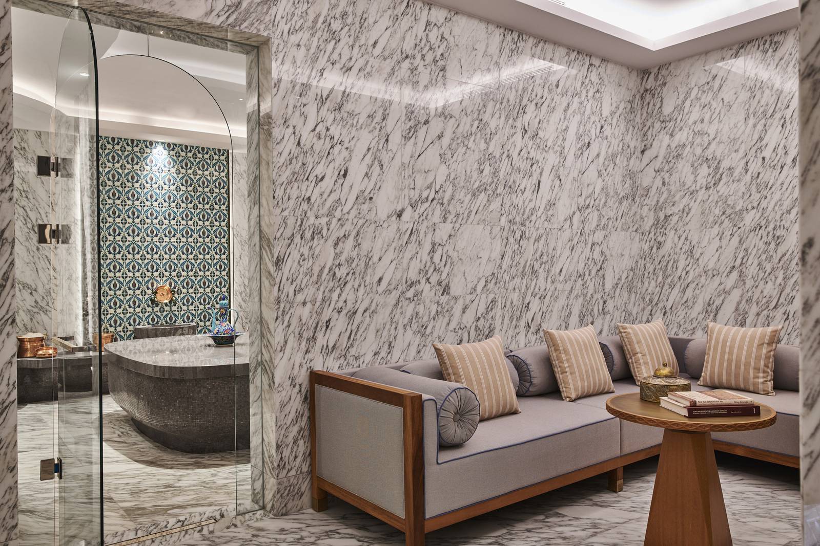 伊斯坦堡蘇丹艾哈邁德四季酒店 Kurna Spa 大理石休憩區