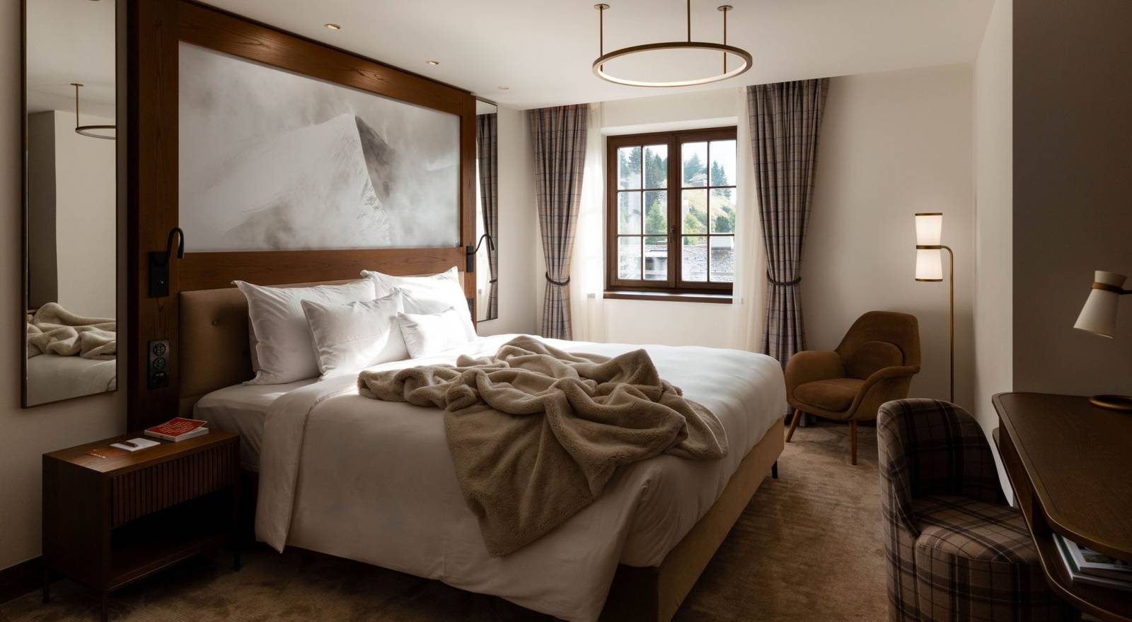 聖莫里茲 Grace La Margna 酒店 La Margna Terrace Suite 臥室