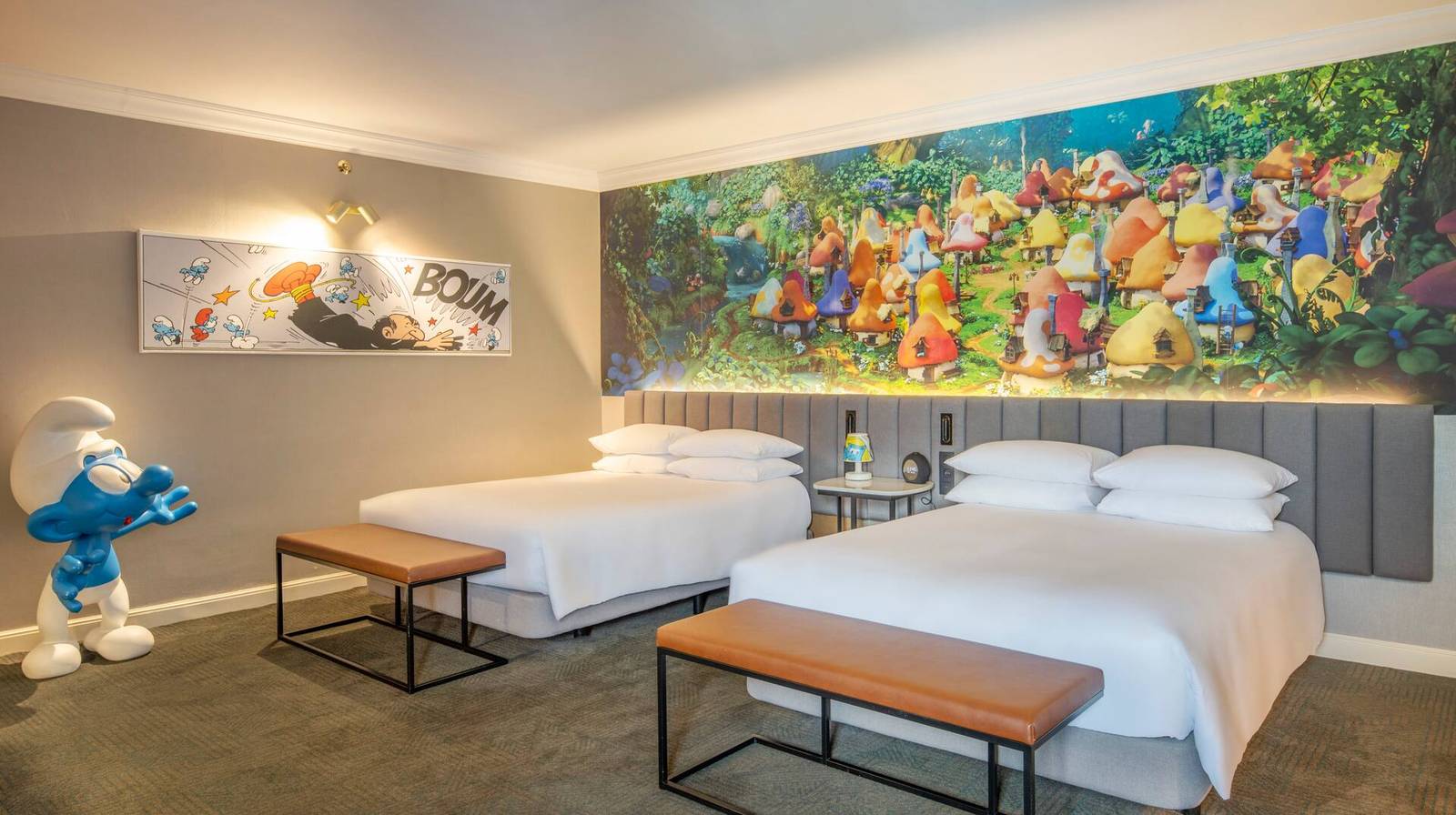 布魯塞爾大廣場希爾頓酒店藍色小精靈主題家庭房