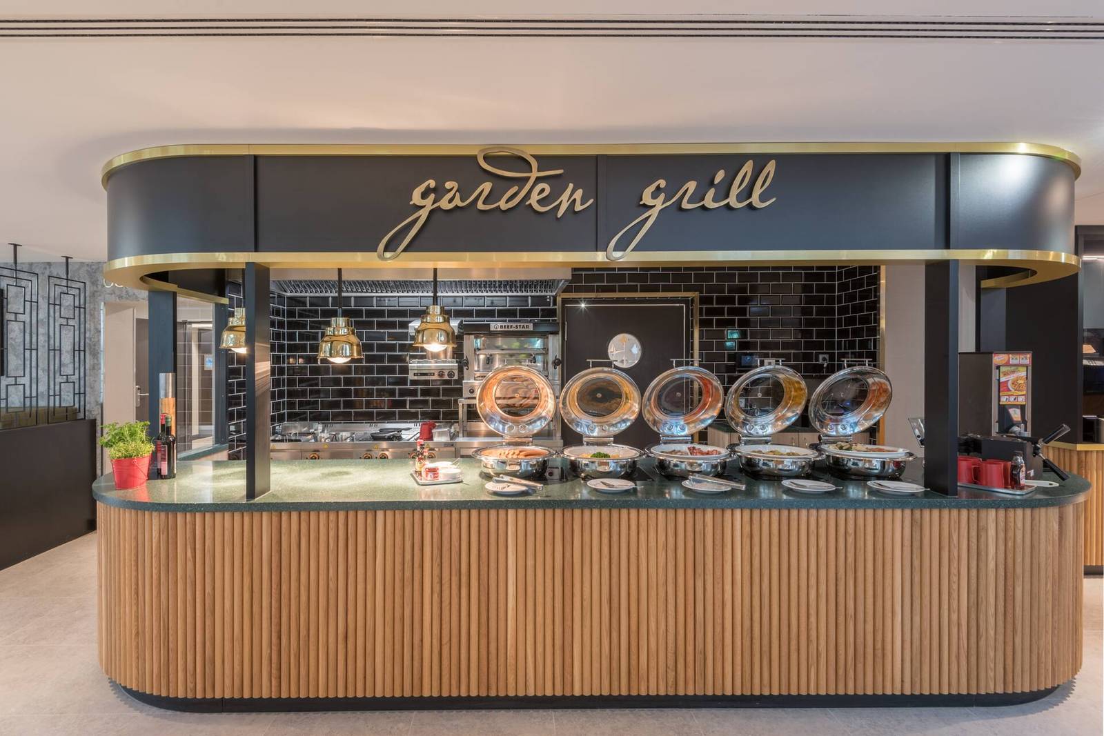 法蘭克福市中心希爾頓花園酒店 Garden Grille 開放式廚台