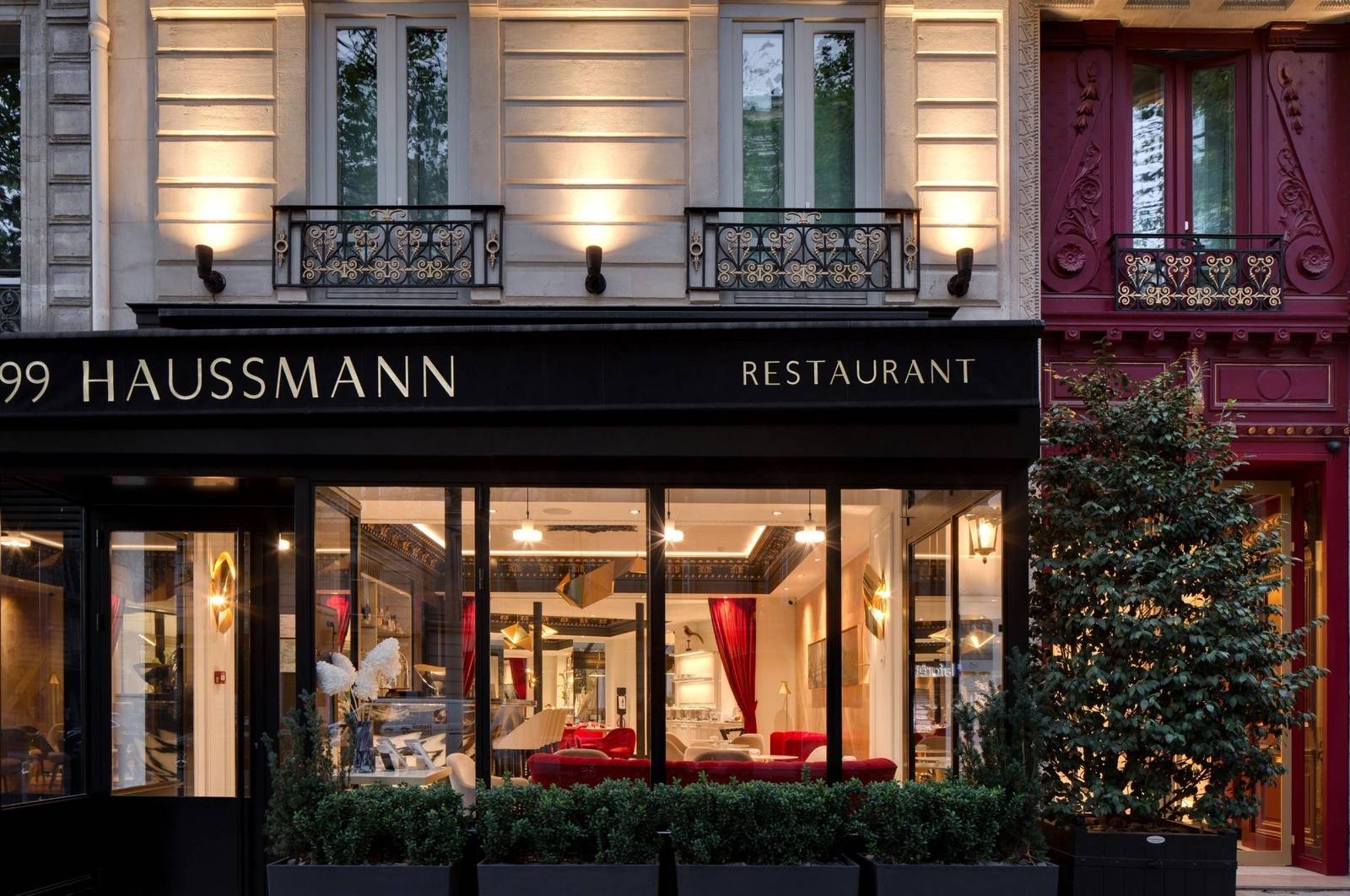 巴黎 Hotel Bowmann 奧斯曼大道上的建築立面與 99 Haussmann 餐廳