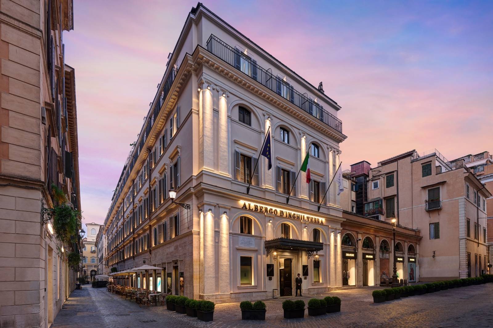 羅馬 Hotel d'Inghilterra 黃昏時的建築外觀