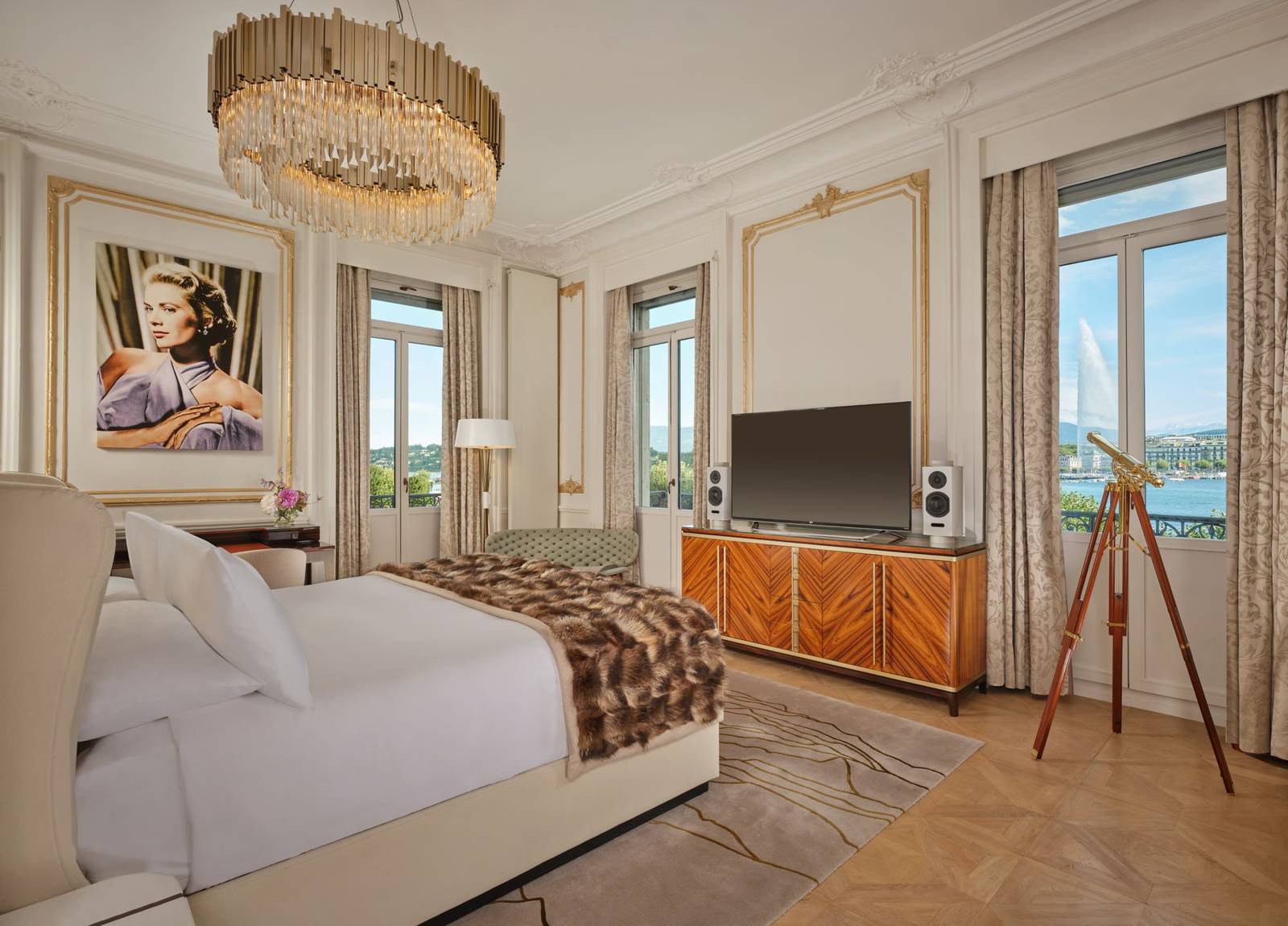 日內瓦 Ritz-Carlton Hotel de la Paix Grace Kelly Suite 臥室
