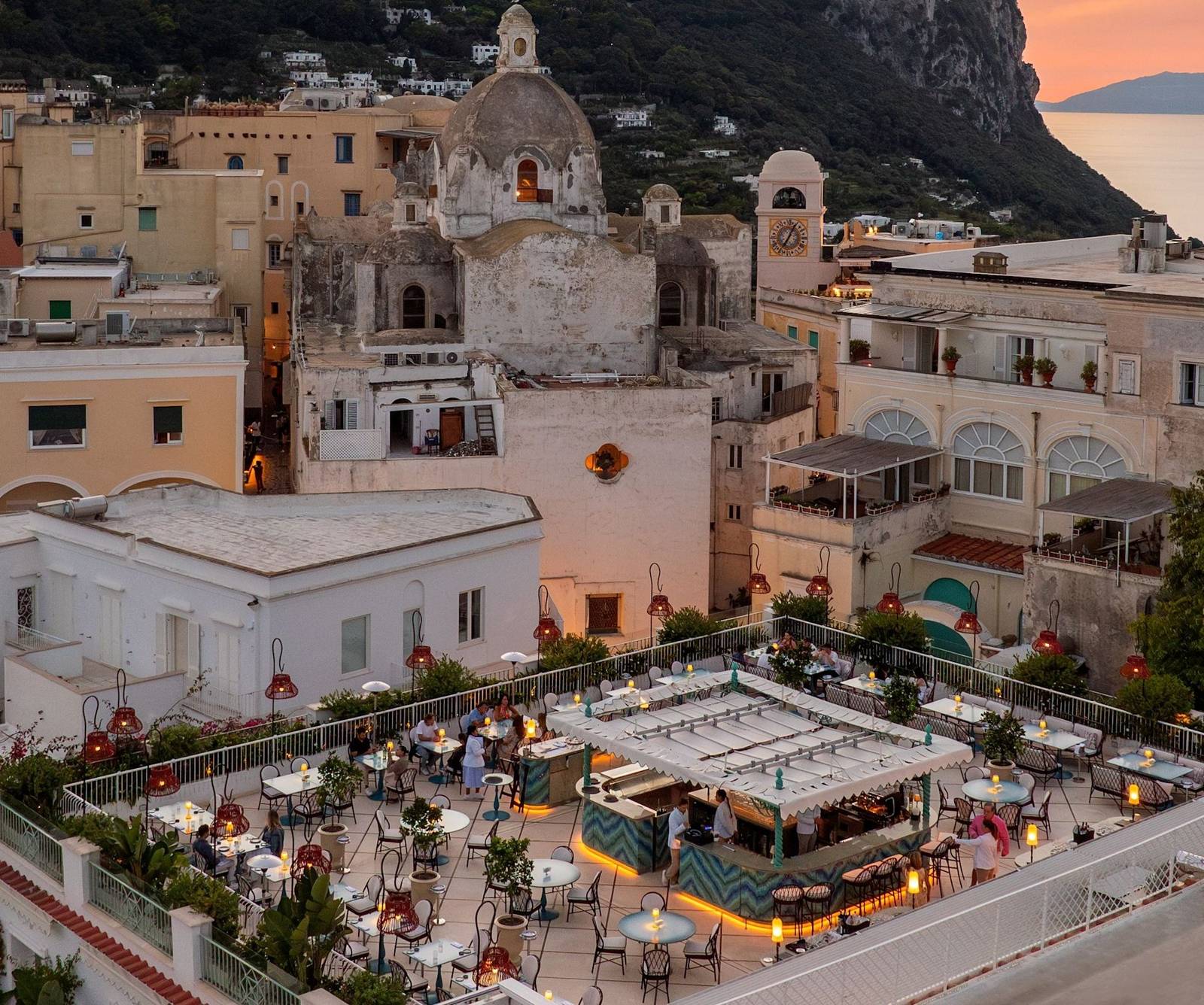 Hotel La Palma Fuoco 屋頂餐廳傍晚景色