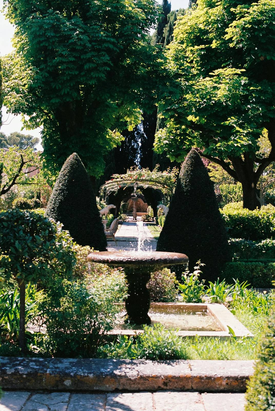 Hôtel Le Pigonnet 花園中的噴泉