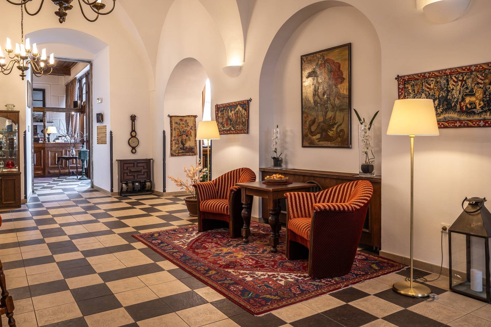Hotel Růže 拱頂交誼廳
