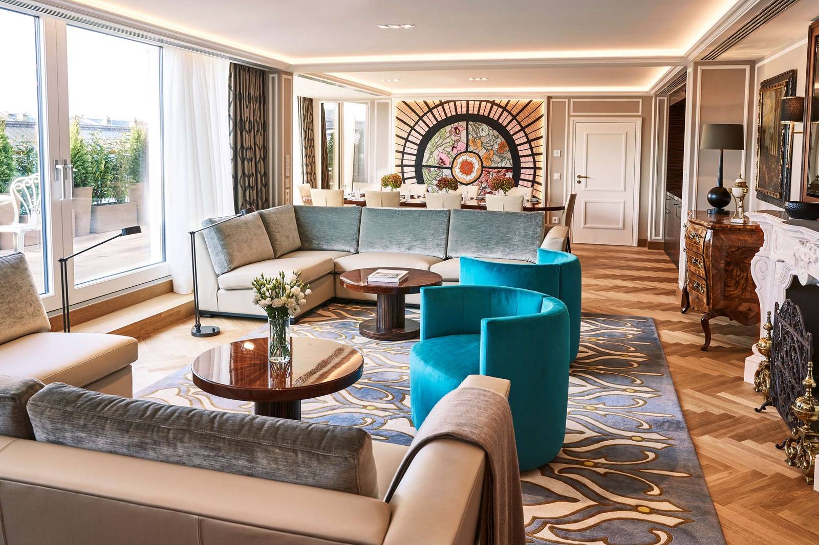 Vier Jahreszeiten Kempinski Maximilian Suite 起居室