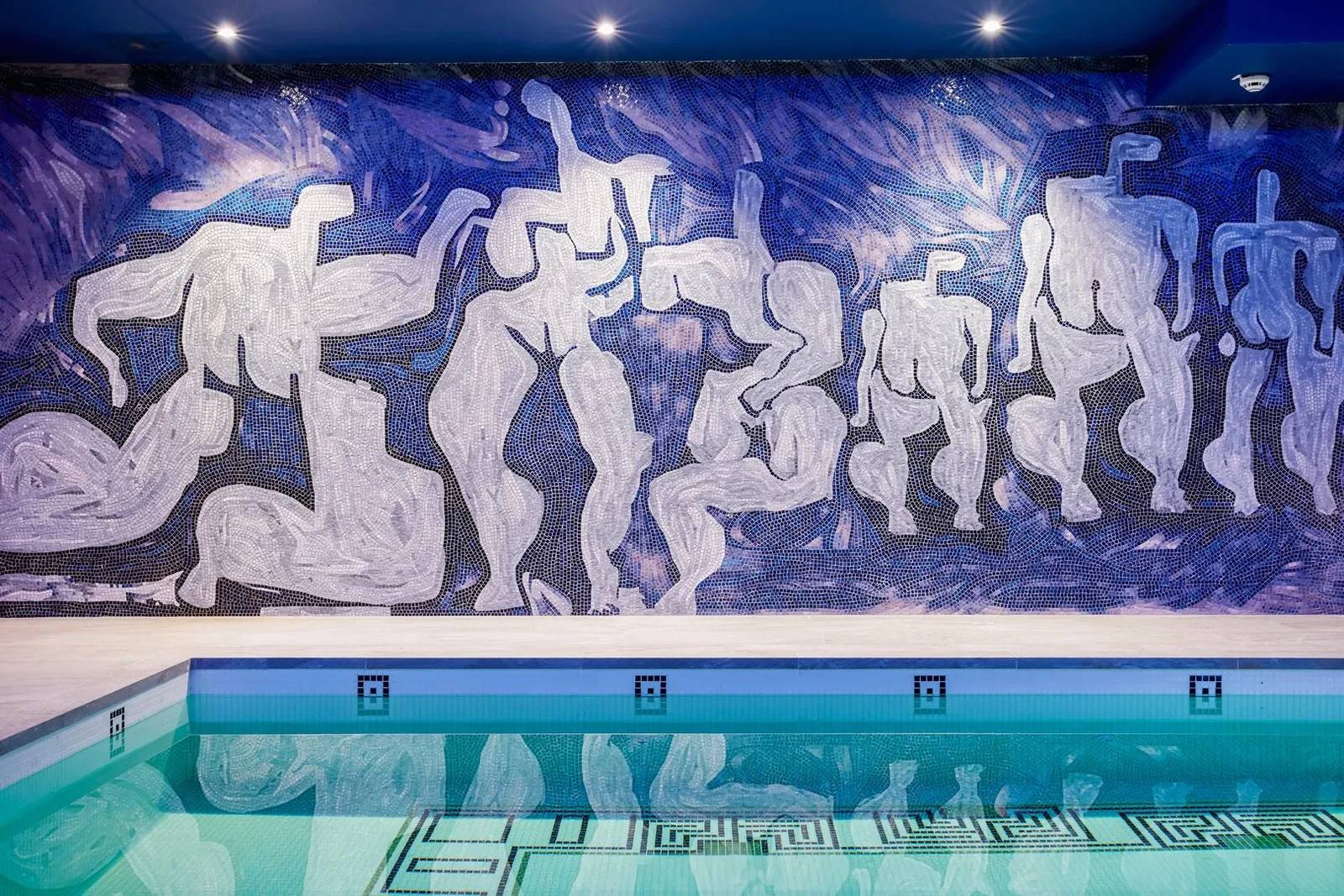布魯塞爾 Juliana Hotel Brussels Murano 玻璃馬賽克壁畫與室內泳池