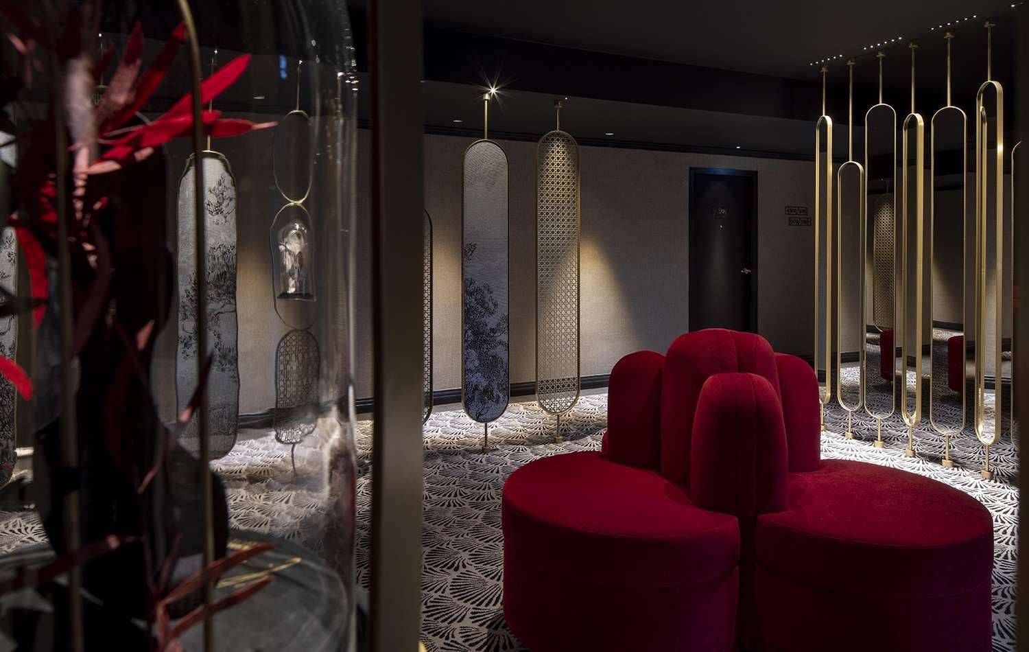 史特拉斯堡 Maison Rouge 酒店 大廳紅色座椅區