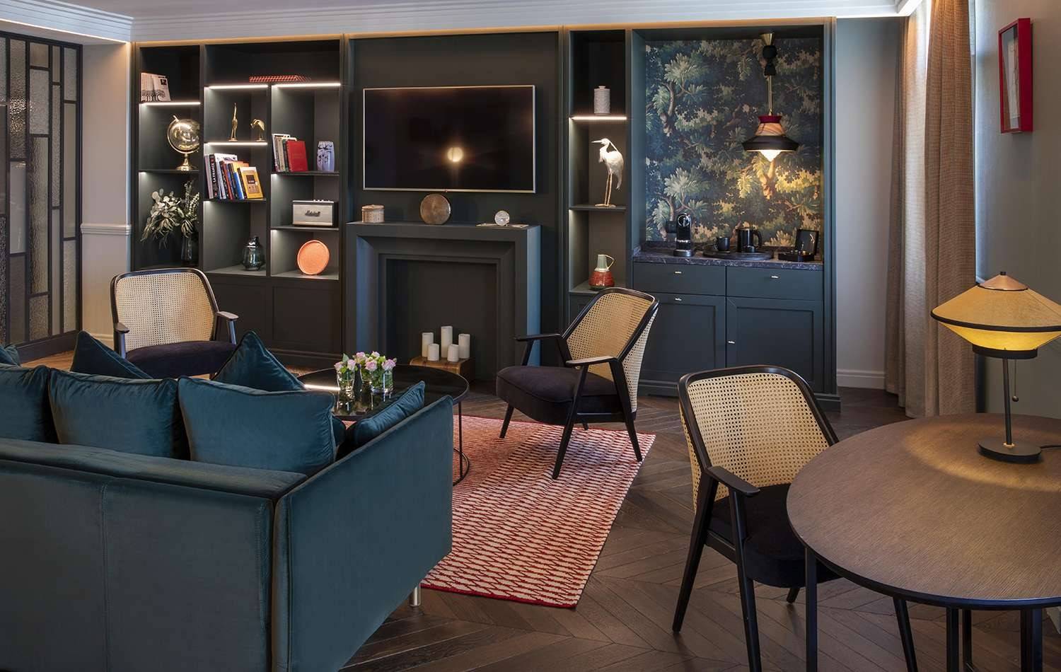 史特拉斯堡 Maison Rouge 酒店 Signature Suite 起居室