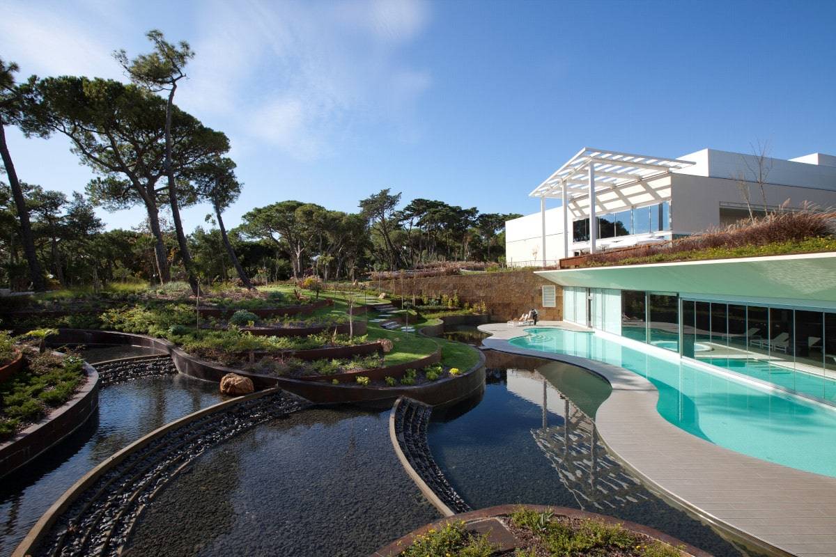 卡斯凱什 Onyria Marinha Natur Spa 戶外泳池與庭園水景