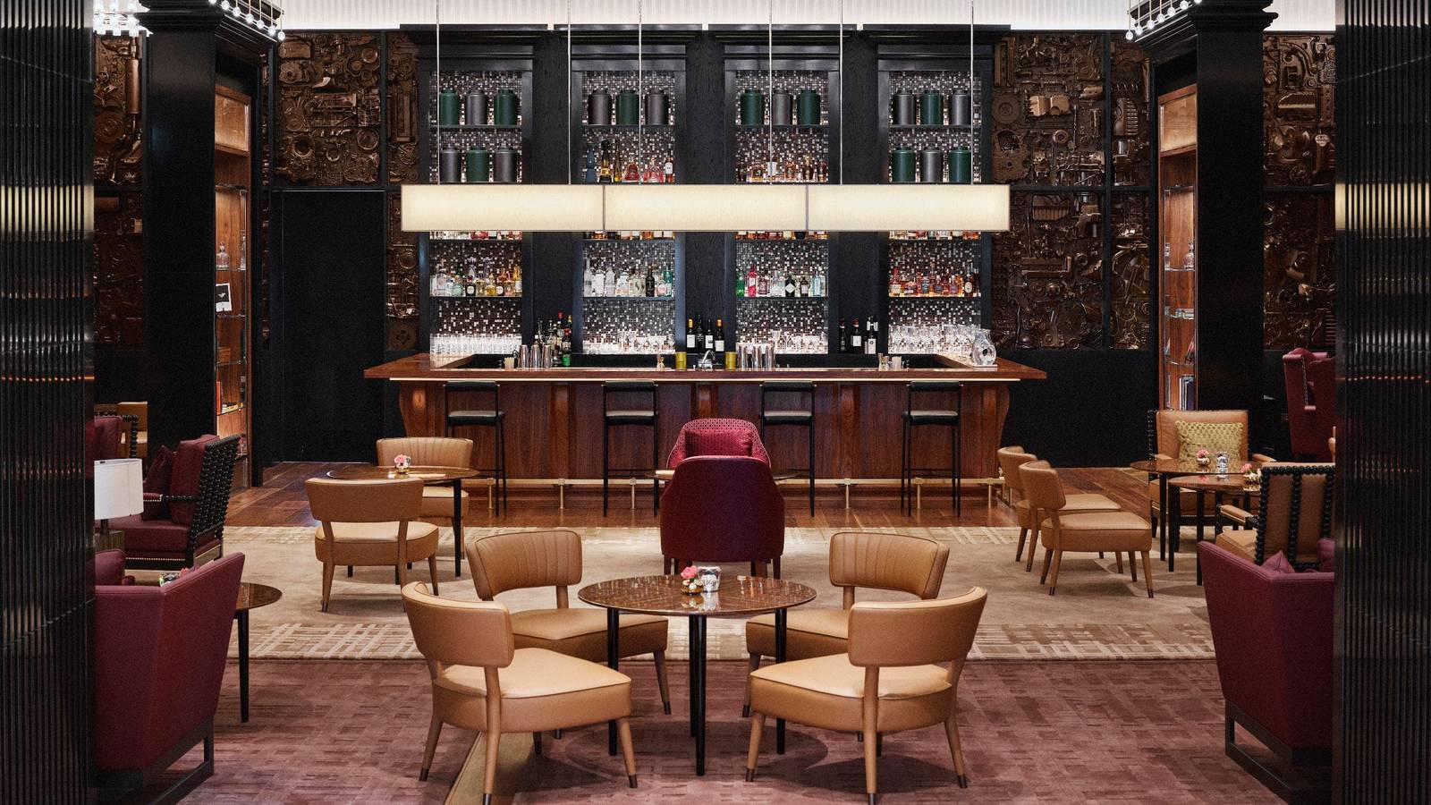 倫敦柏悅酒店 The Nine Elms Bar 吧台與座位區