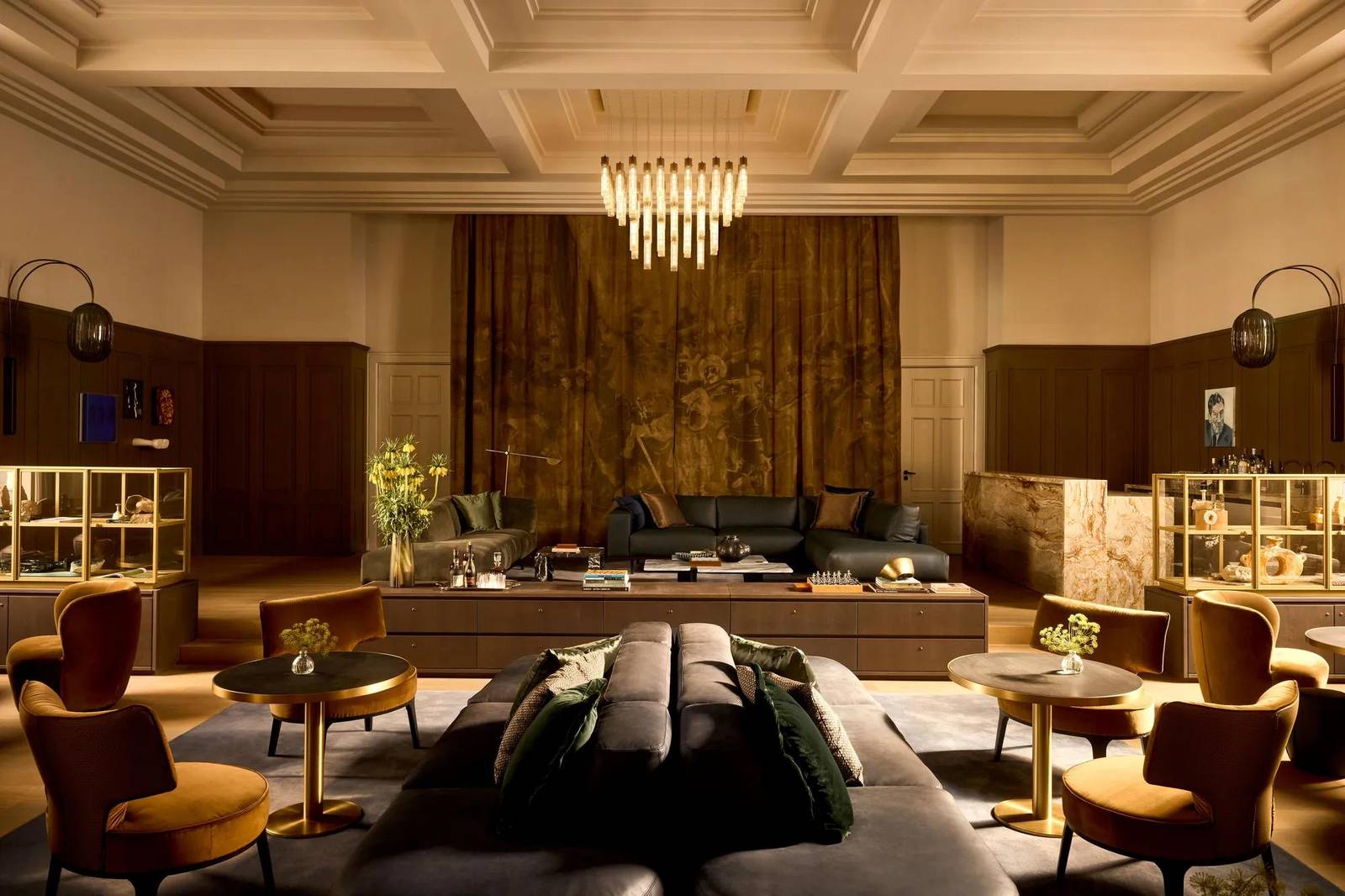 Rosewood Amsterdam Grand Library 格子天花板大廳