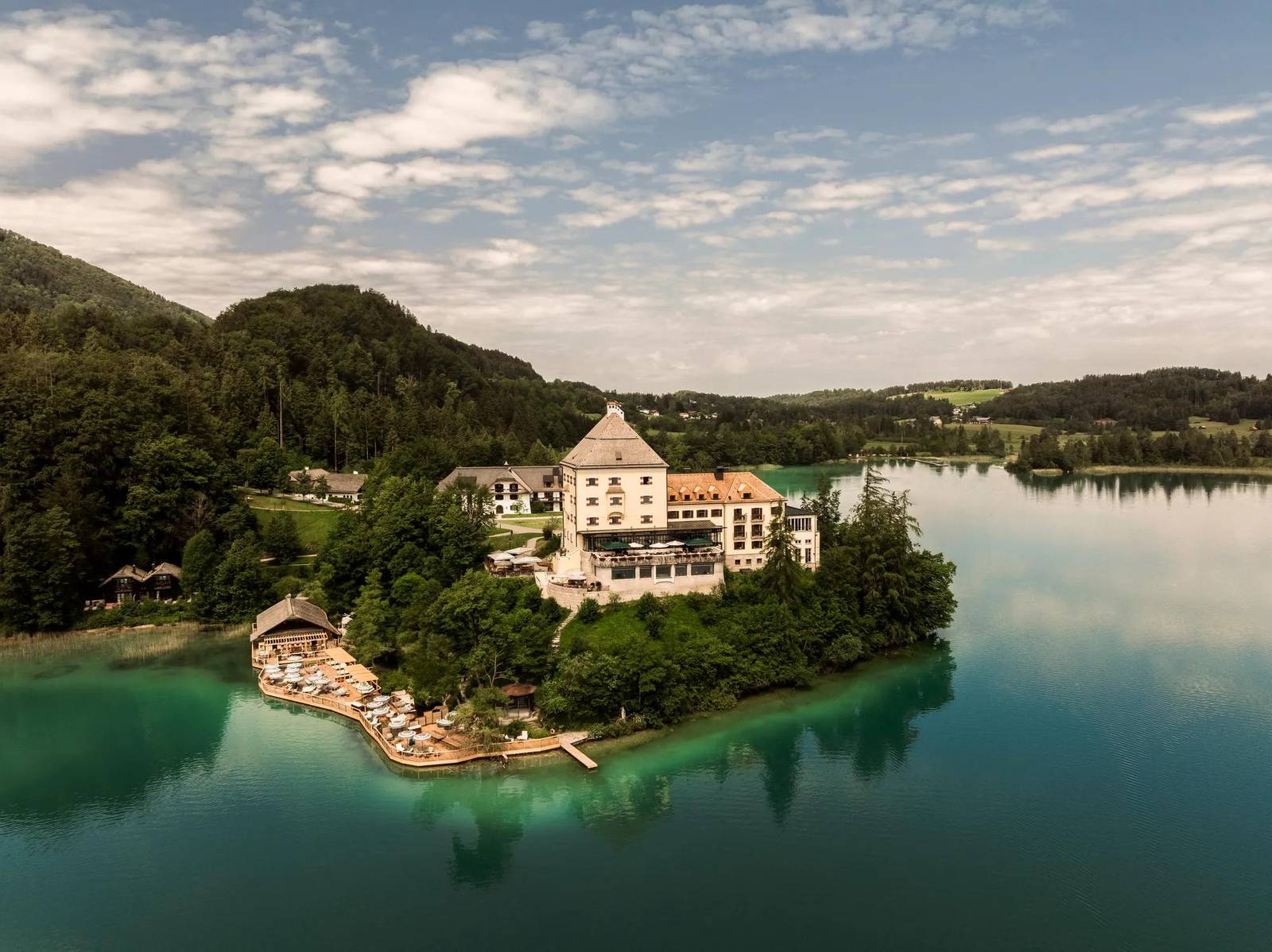 Rosewood Schloss Fuschl 城堡與富施爾湖半島空拍