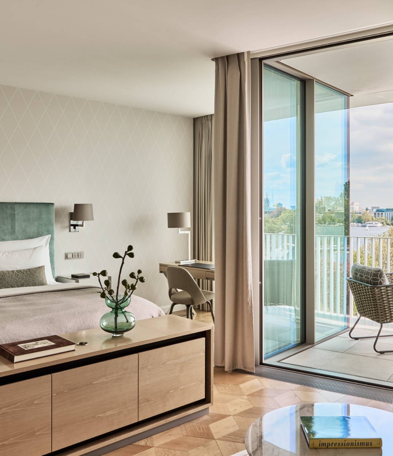 The Fontenay 漢堡酒店 Panorama Suite 起居區