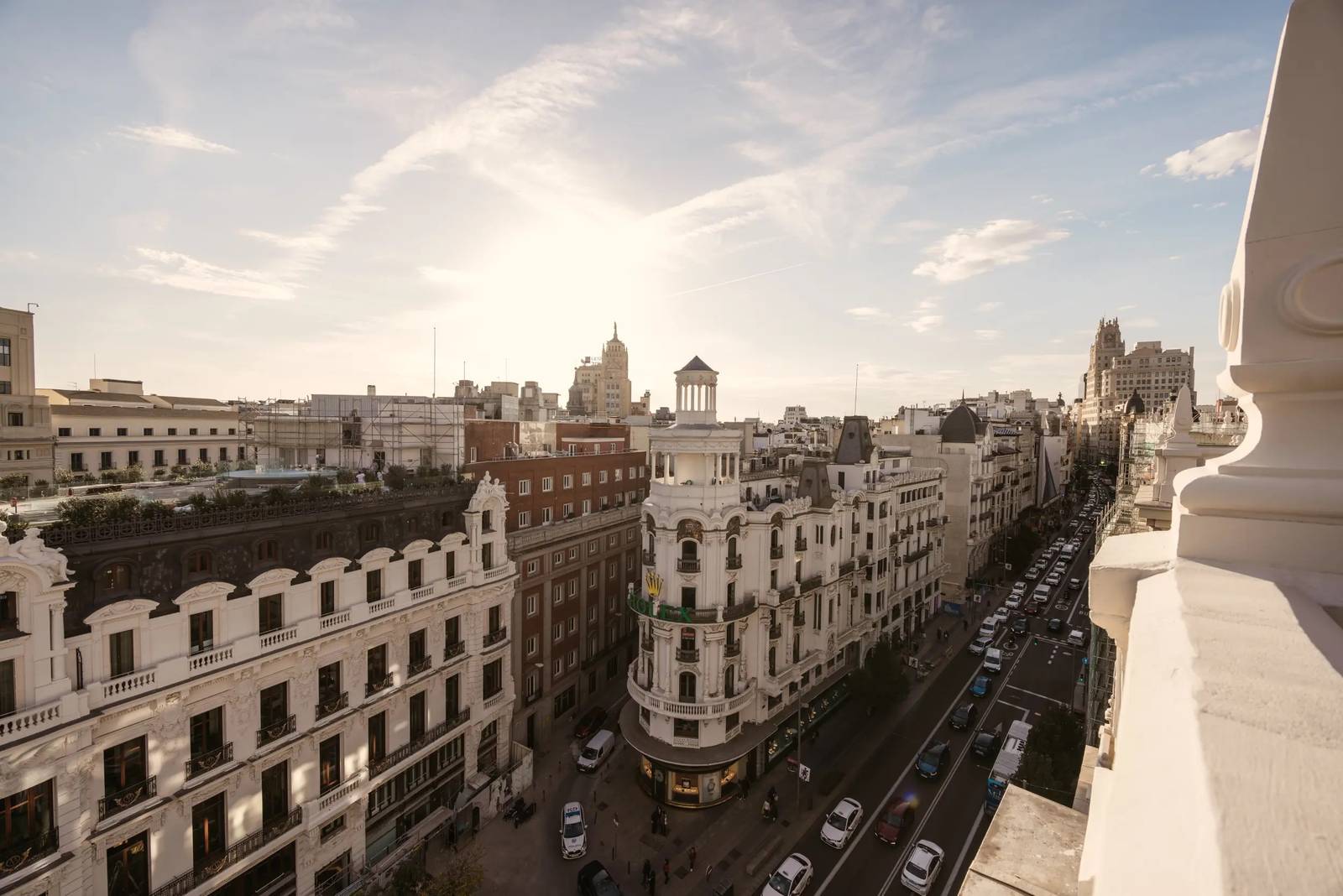 從 The Principal Madrid Hotel 高樓層俯瞰格蘭大道