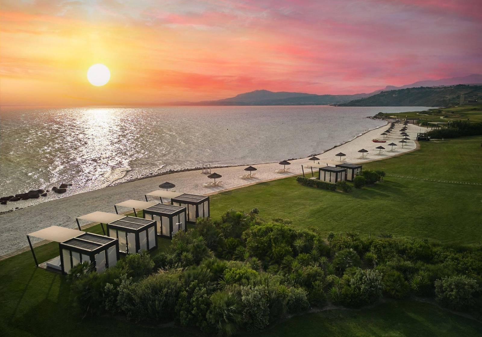 Verdura Resort 前的西西里海岸夕陽