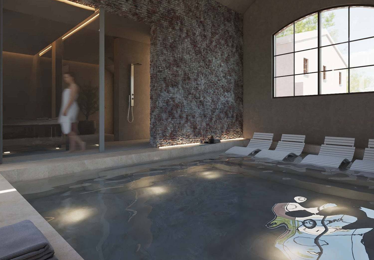 Villa Petriolo Mater Wellness 室內活力池