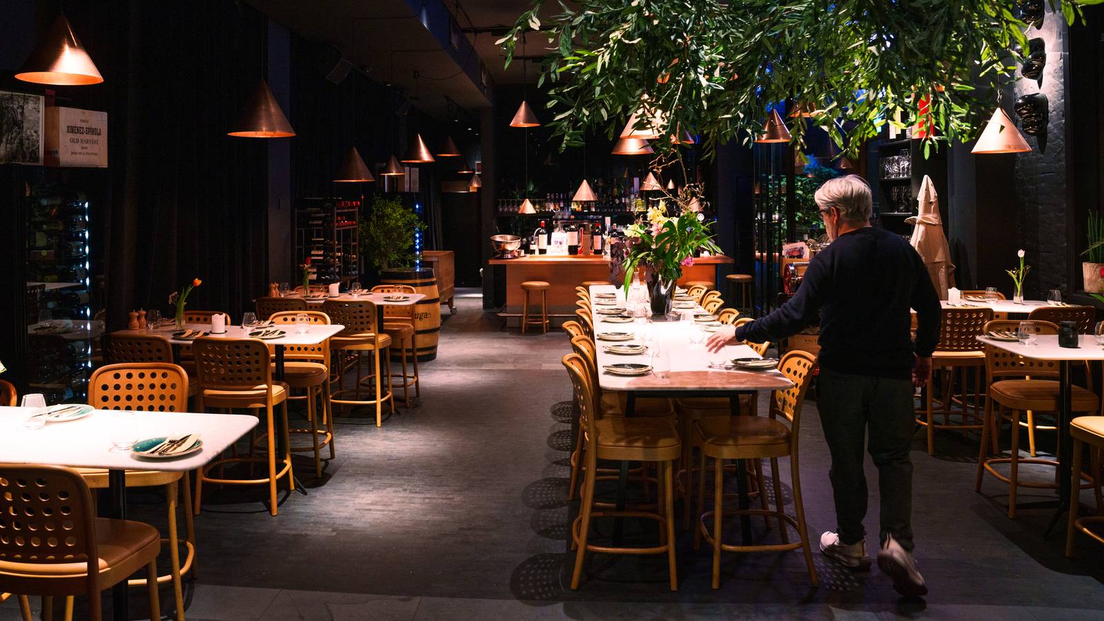 卑爾根 Bergen Børs Hotel Fresquito 燈光昏黃的用餐區