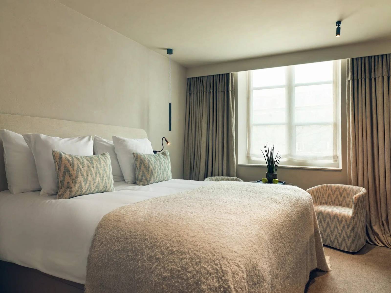 安特衛普 Botanic Sanctuary Classic Room 的雙人床與窗景
