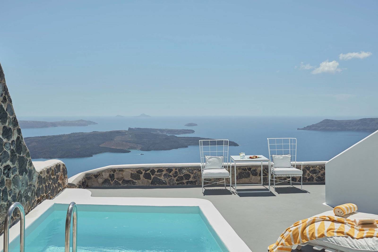 Katikies Chromata Santorini Master Pool Suite 私人泳池露台