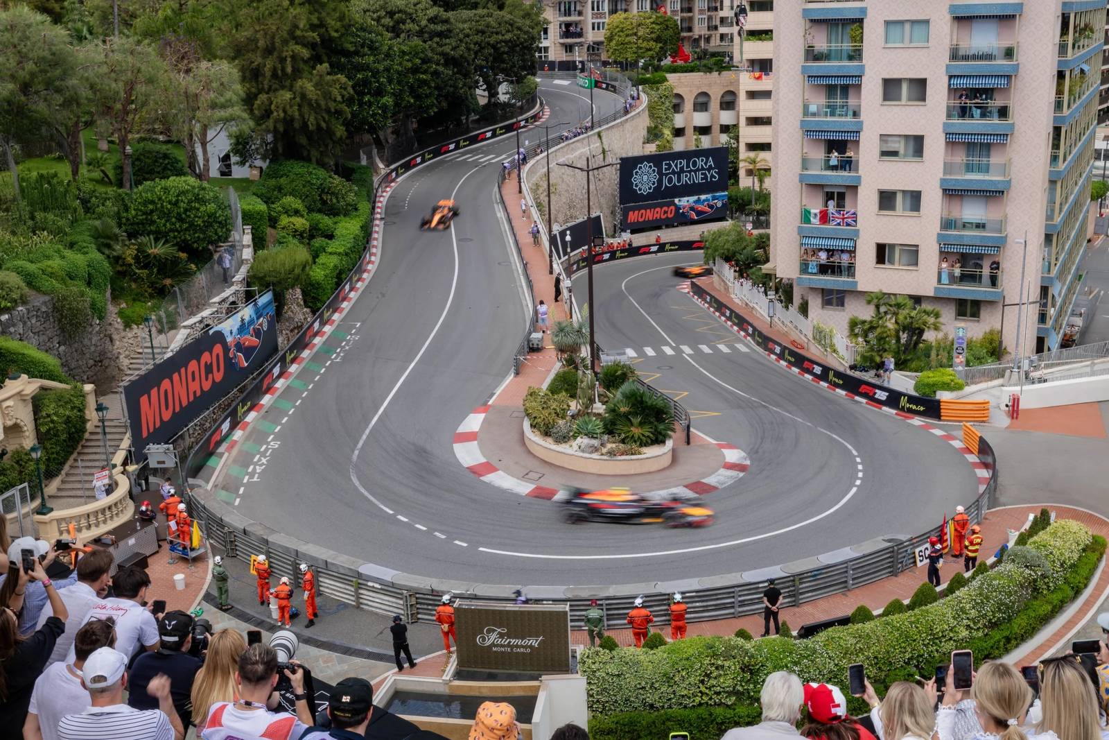 Fairmont Monte Carlo 旁的 F1 髮夾彎賽道