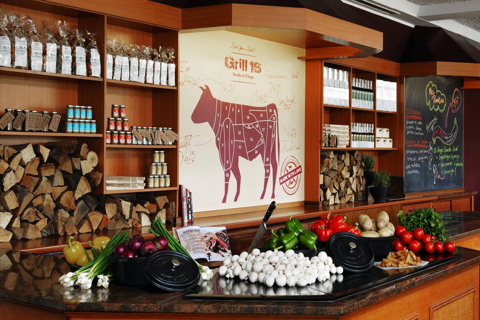 海德堡萬豪酒店 Grill 16 餐廳的食材展示台