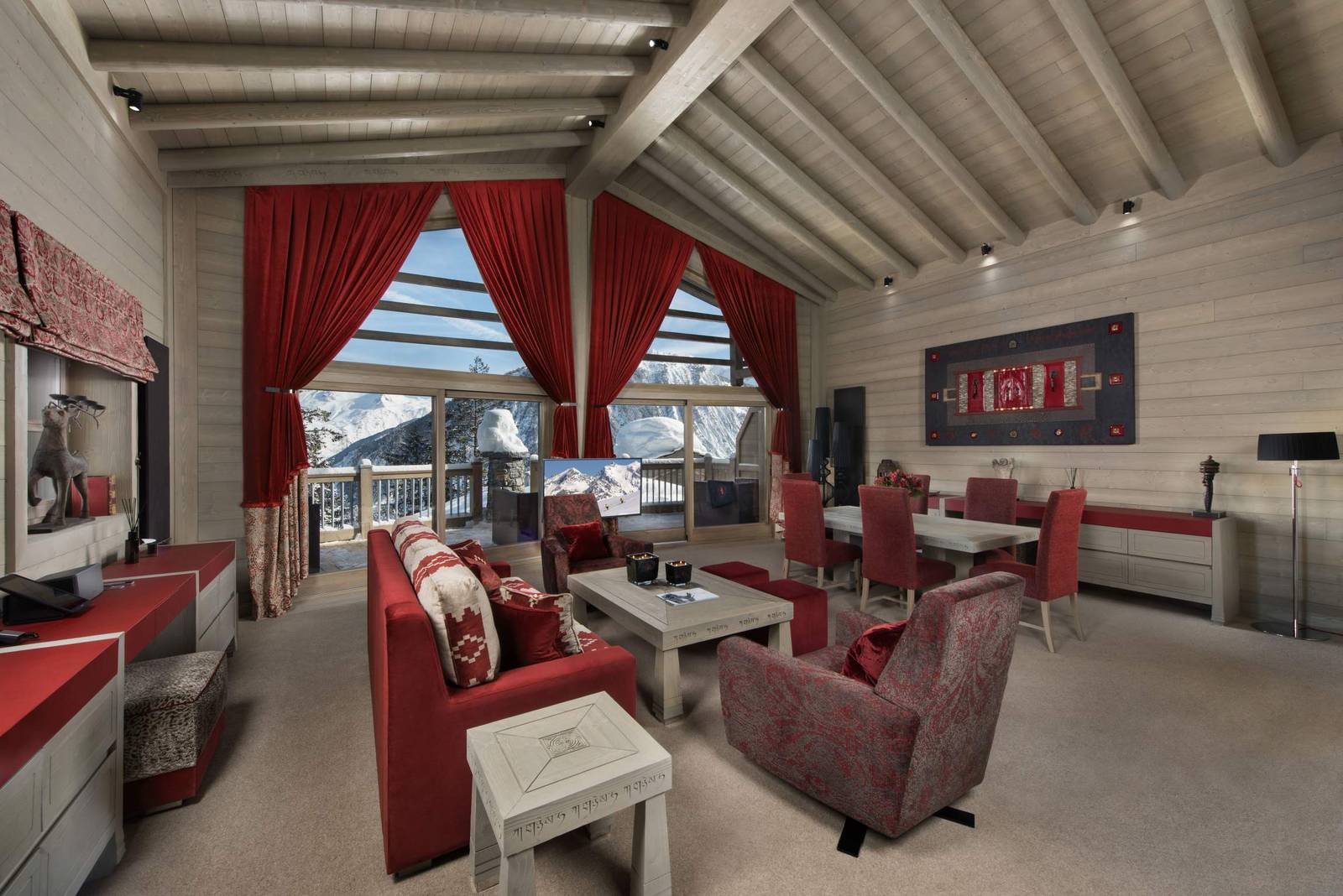 Le K2 Palace K3 Suite-Chalet 挑高木樑起居室