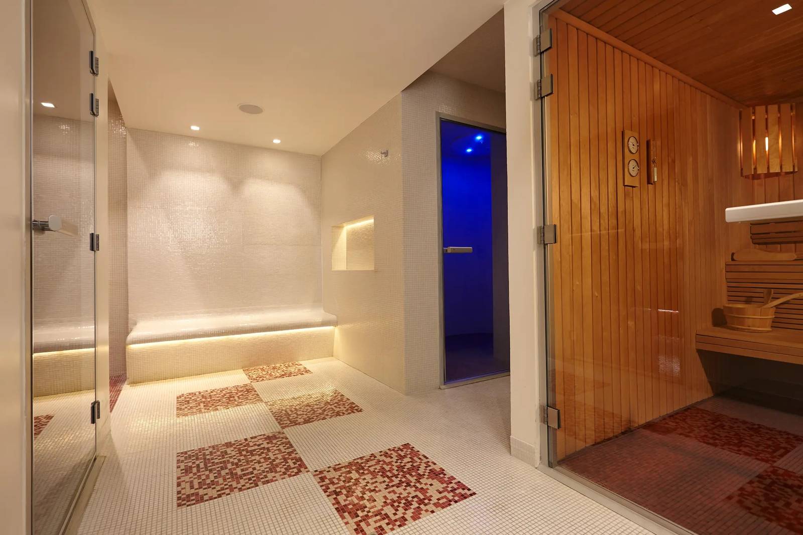 霞慕尼 Hôtel Mont-Blanc Spa 的三溫暖與蒸氣室