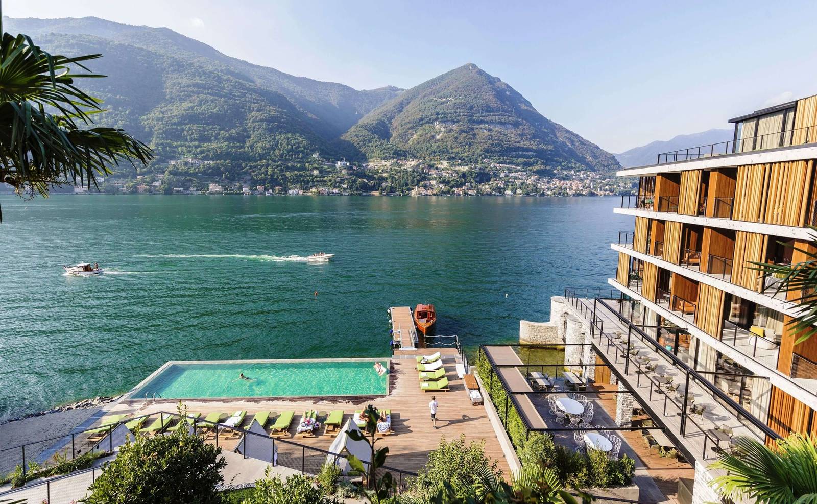 Il Sereno 湖畔建築與懸在科莫湖上的無邊際泳池