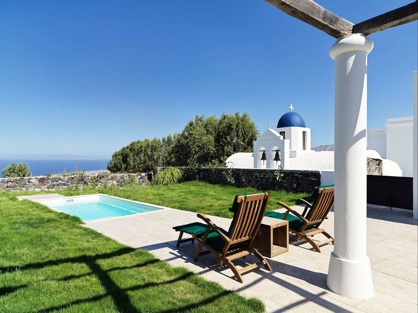 Katikies Garden Pool Suite Sea View 私人花園與泳池