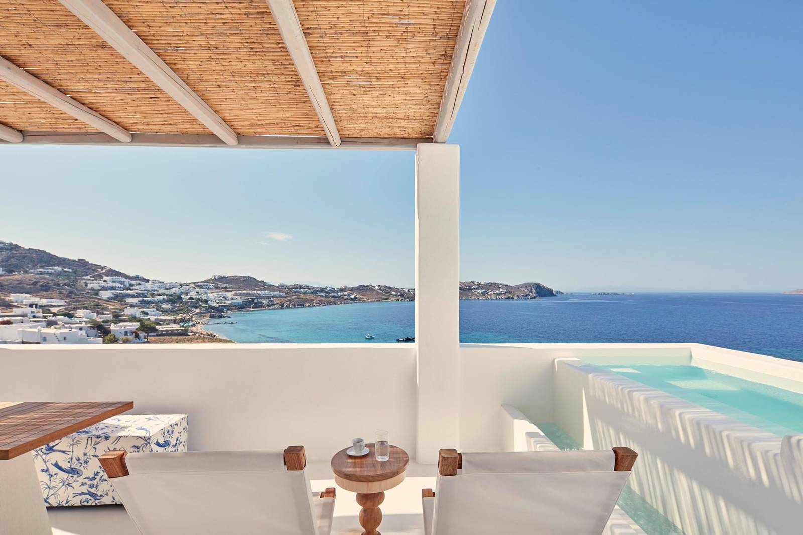 Katikies Mykonos 客房露台眺望愛琴海