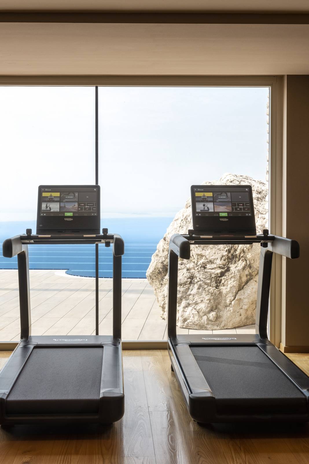 Lefay Resort & SPA 面向湖景的健身房跑步機